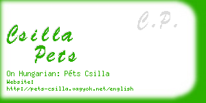 csilla pets business card